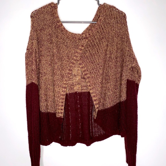 Blu pepper backless knitted sweater. - Picture 4 of 5